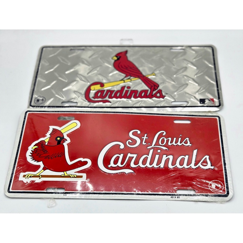 Two Officially Licensed Saint Louis Cardinals Decorative License Plates